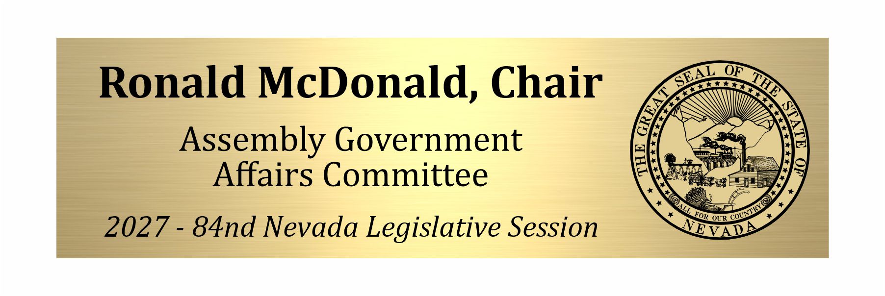Quick-Turn Plate for Nevada Legislature