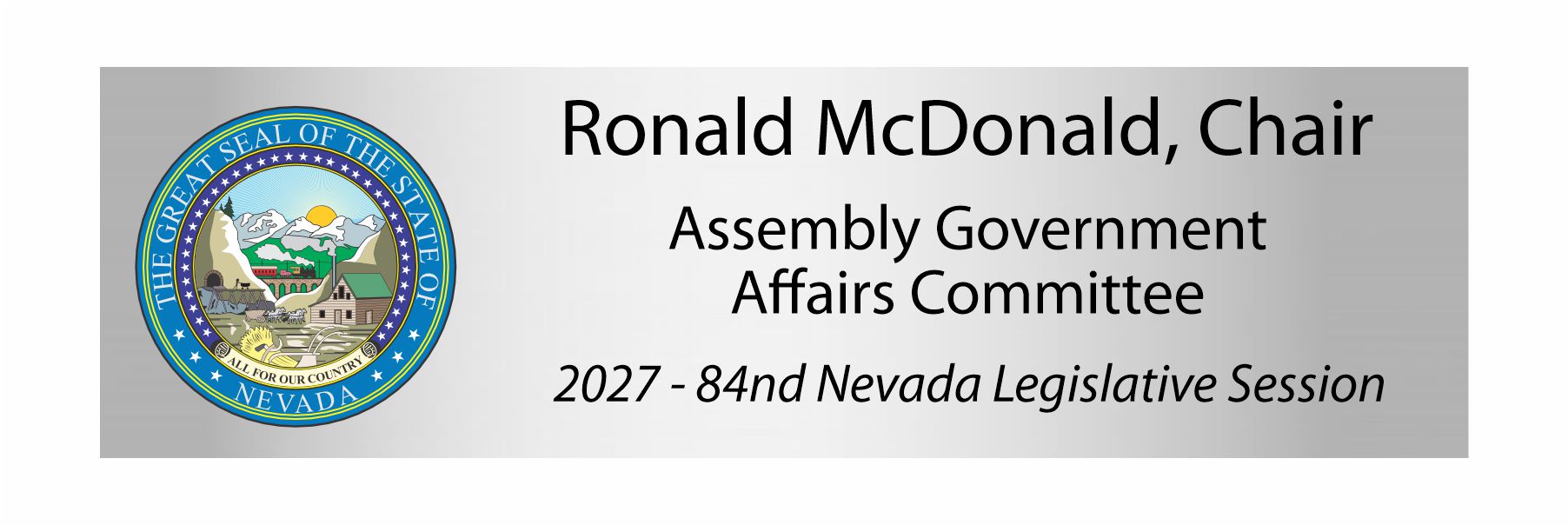 Quick-Turn Plate for Nevada Legislature