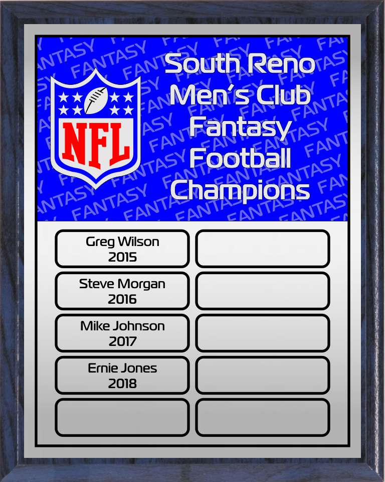 Red and Blue Fantasy Football Perpetual Plaque