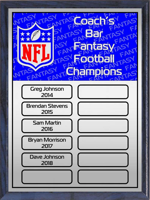 Red and Blue Fantasy Football Perpetual Plaque