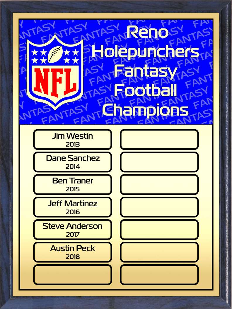 Red and Blue Fantasy Football Perpetual Plaque