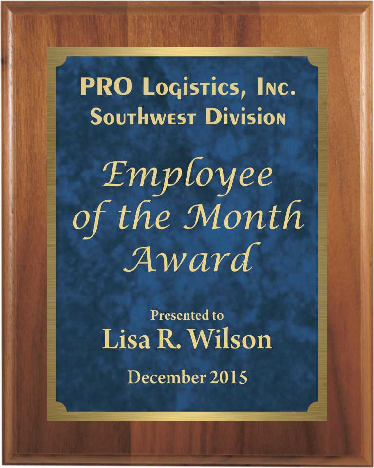Premium Solid Hardwood Plaque with Blue Patina Marble and Gold Plate