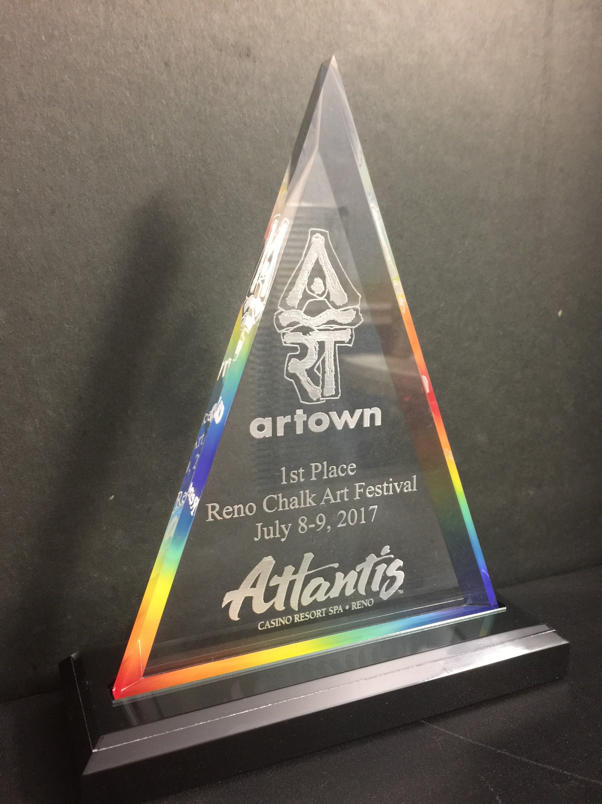 Rainbow Triangle Impress Acrylic Award, Medium