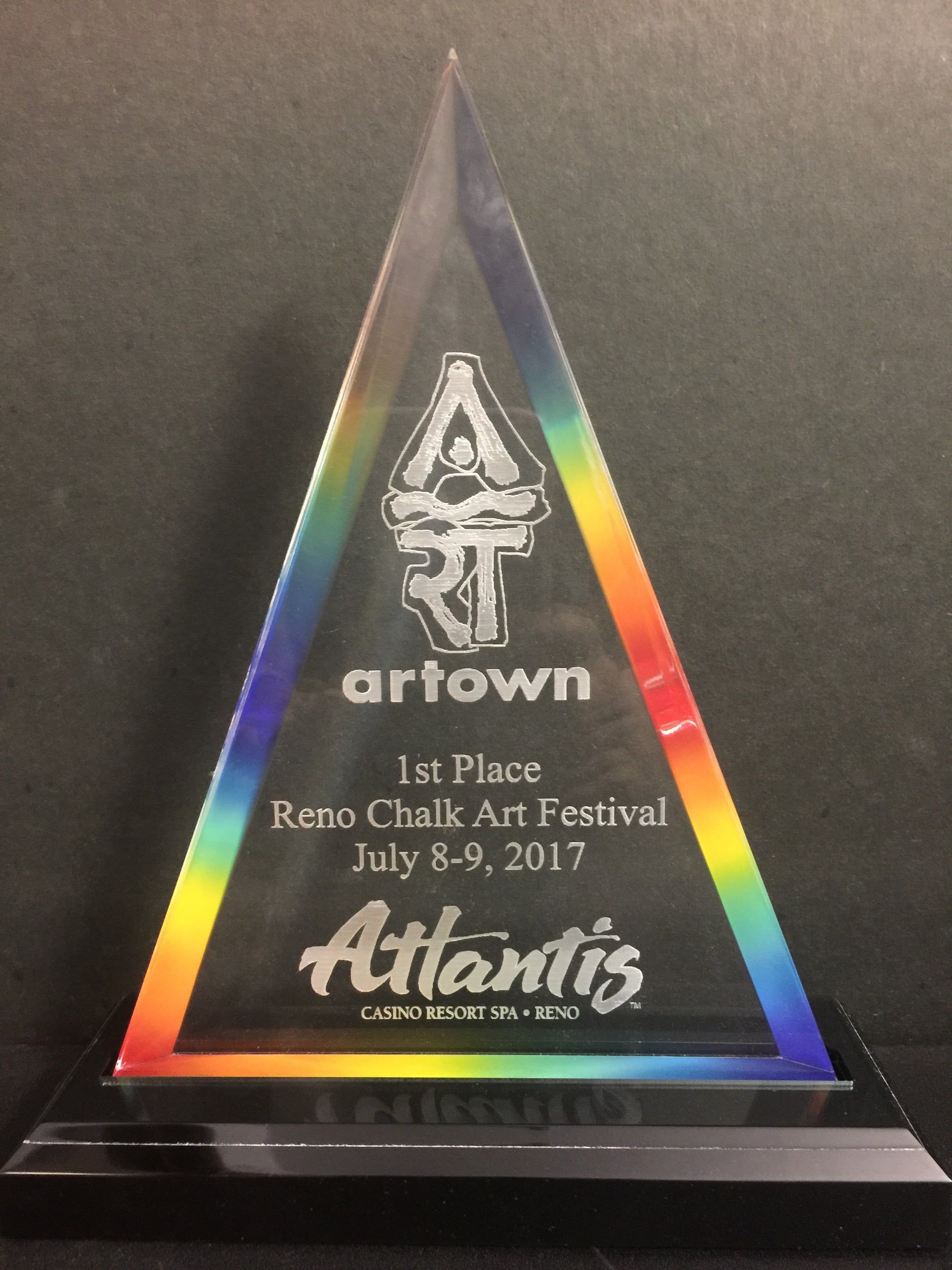 Rainbow Triangle Impress Acrylic Award, Large