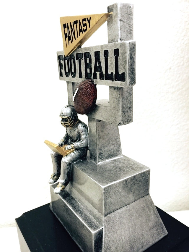 Goal Post Stats Guy Fantasy Football Trophy on Cube Base