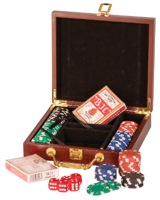 Rosewood Finish Card and Dice Set