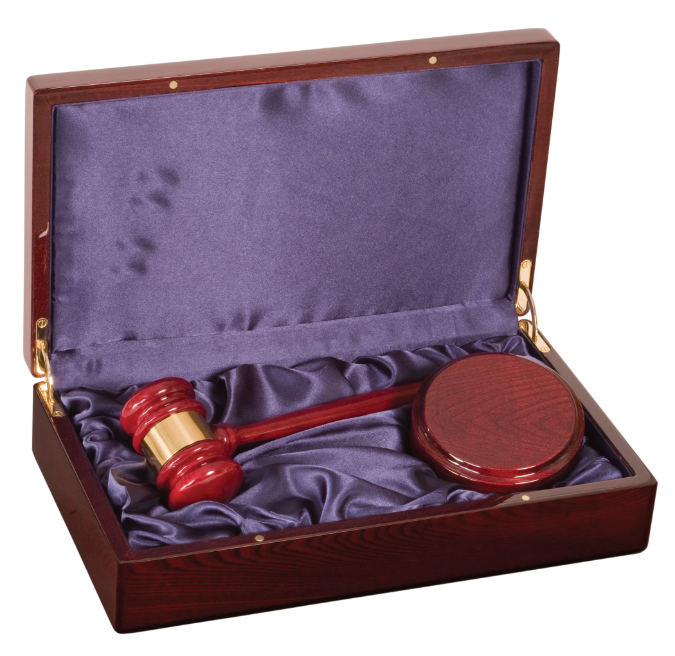 Rosewood Piano Finish Directors Gavel Set