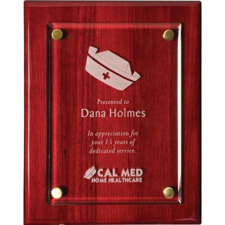 Rosewood Piano Finish Floating Acrylic Plaque
