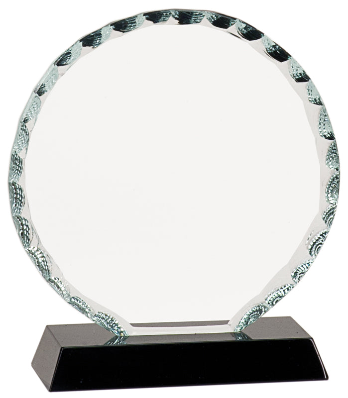 Round Facet Glass on Black Glass Base, Small