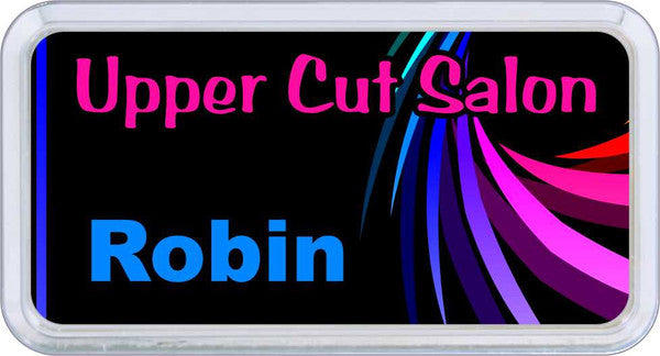 Silver Plastic 1 1/2" x 3 Name Badge with Round Corners