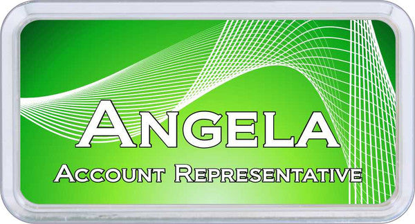 Silver Plastic 1 1/2" x 3 Name Badge with Round Corners