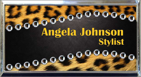 Silver Plastic 1 1/2" x 3 Name Badge with Square Corners