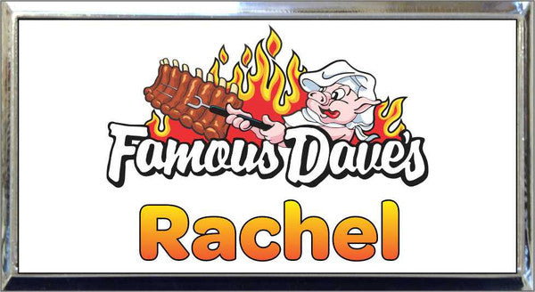 Silver Plastic 1 1/2" x 3 Name Badge with Square Corners