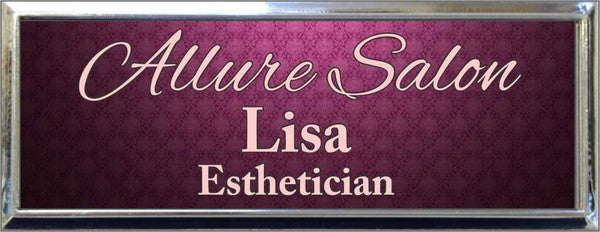 Silver Plastic 1" x 3 Name Badge with Square Corners