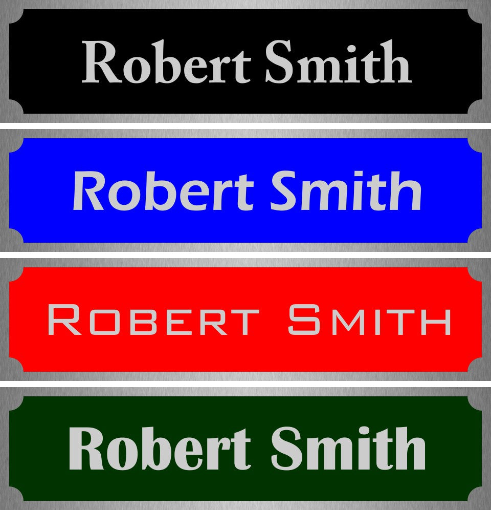 2" x 8" Desk Sign with Engraved Metal Insert