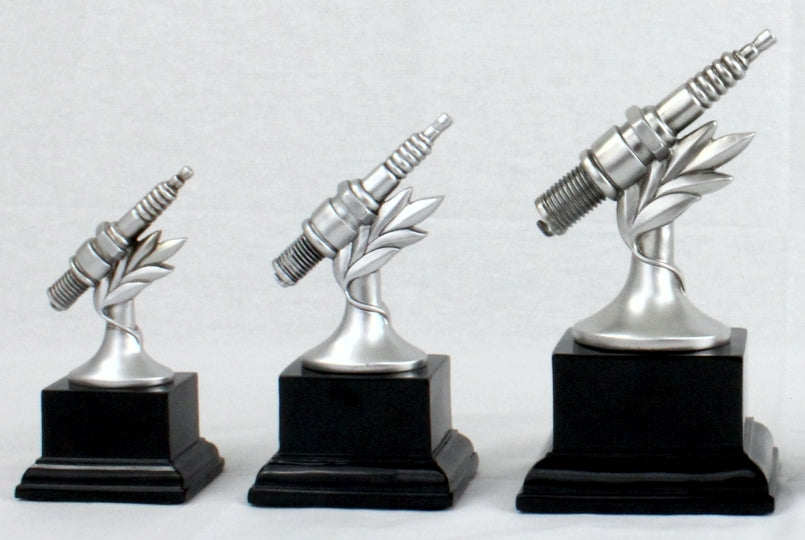 Spark Plug Resin Trophy, 8" tall