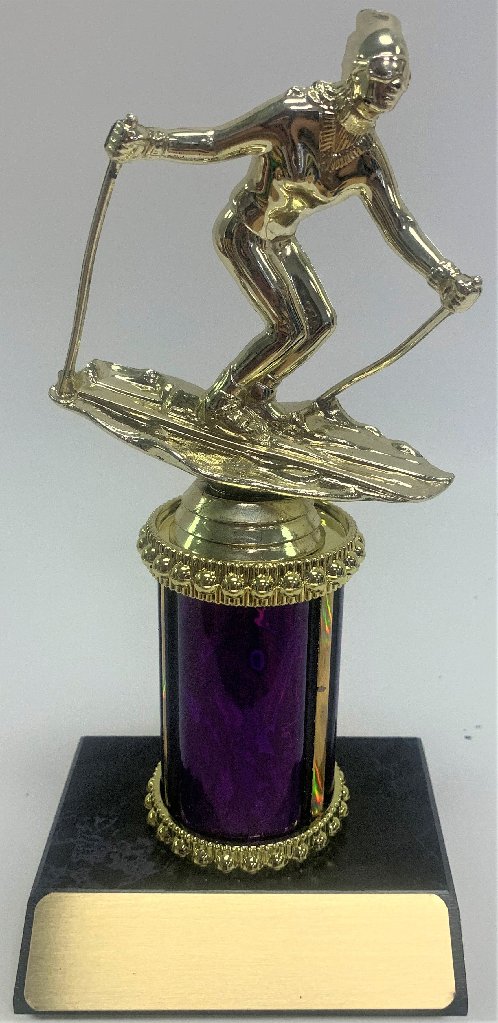 Trophy with Wide Wood Base and 3” of Column