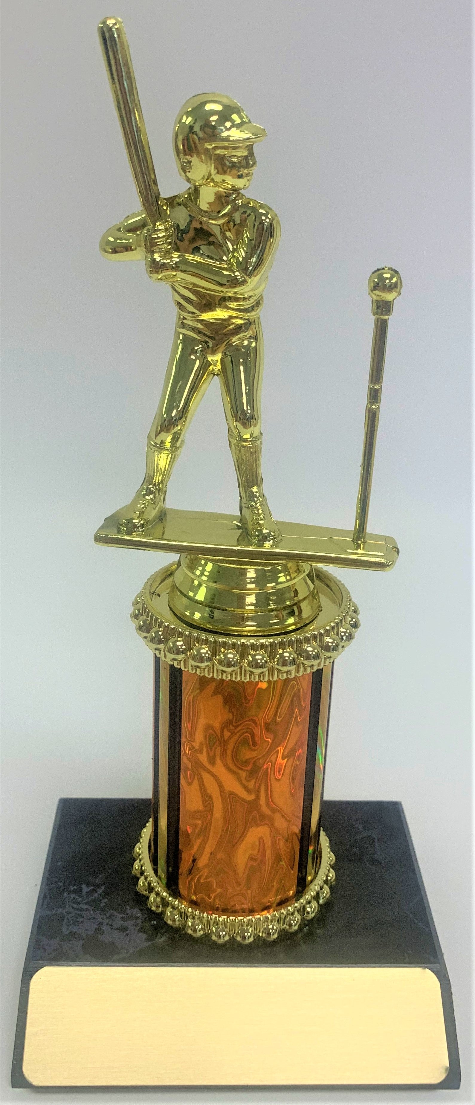 Trophy with Wide Wood Base and 3” of Column
