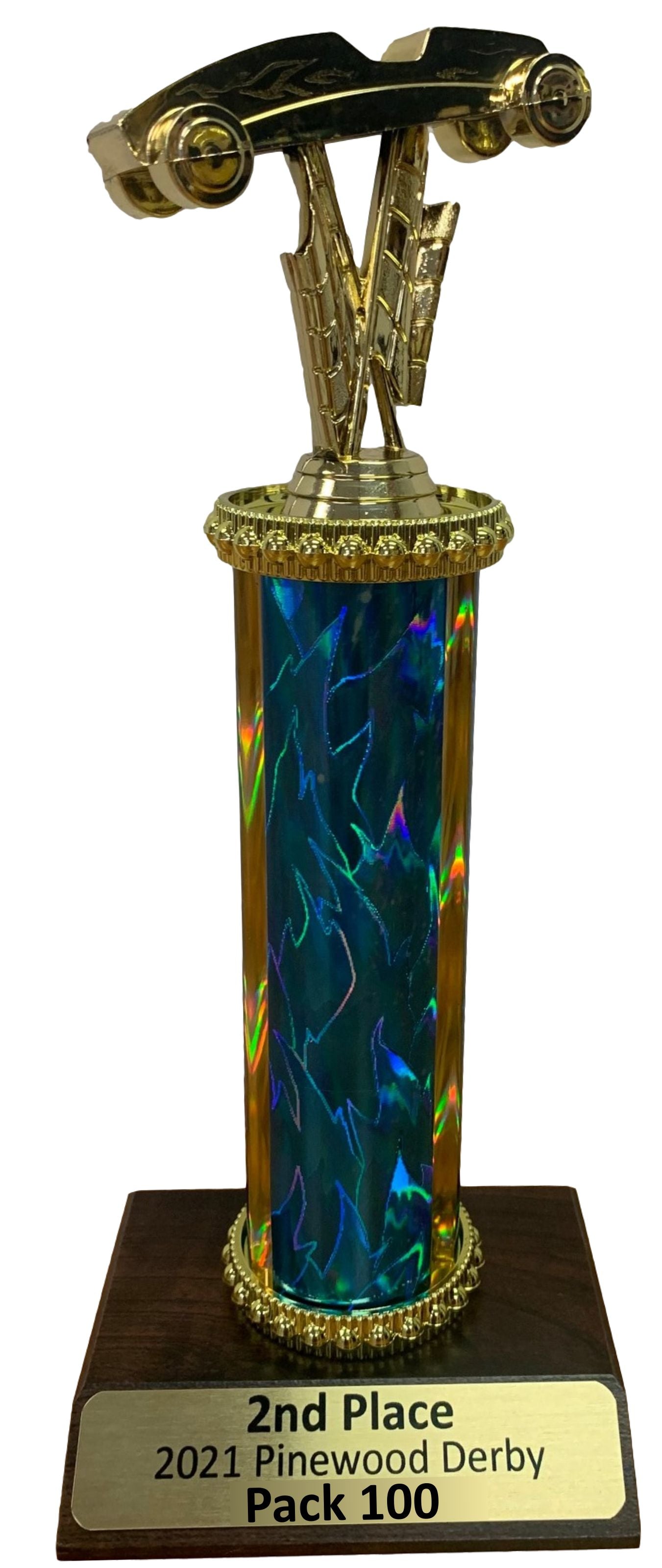 Pinewood Derby Trophy, Brown Wood Base