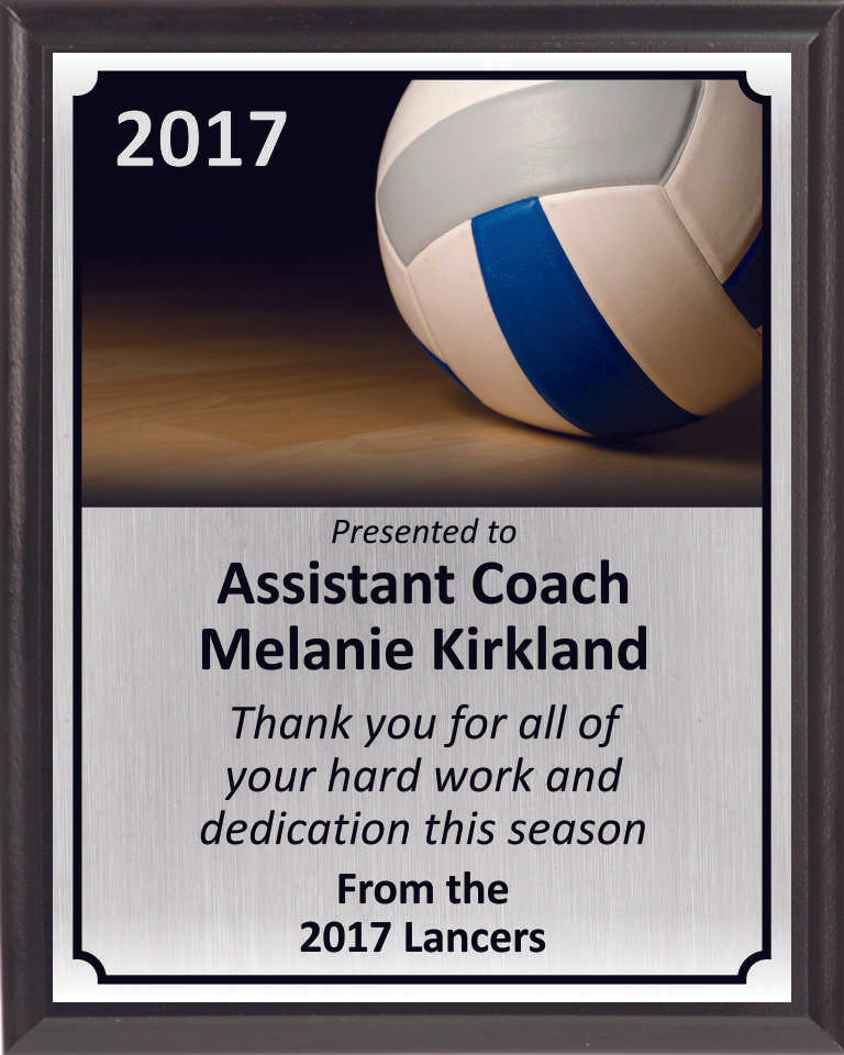 Ball on Court Volleyball Plaque