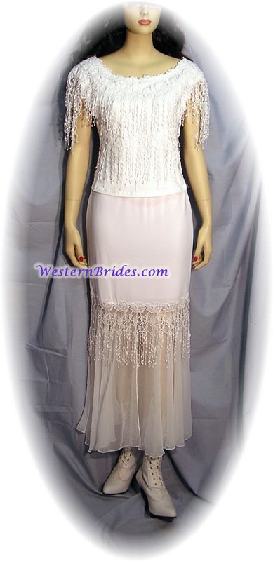Fringed Rose Lace Top, White