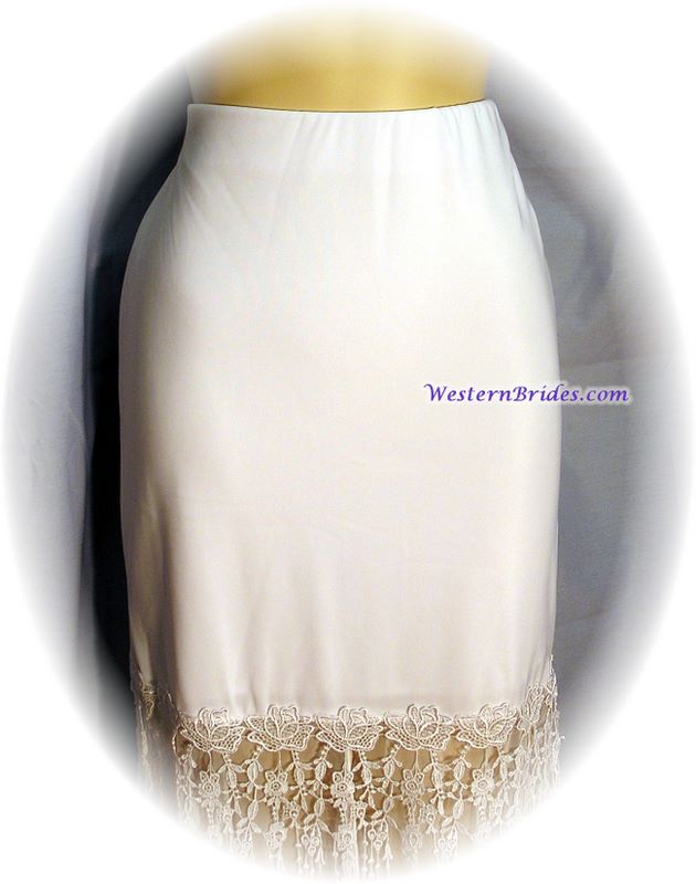 Fringed Rose Lace Skirt, White