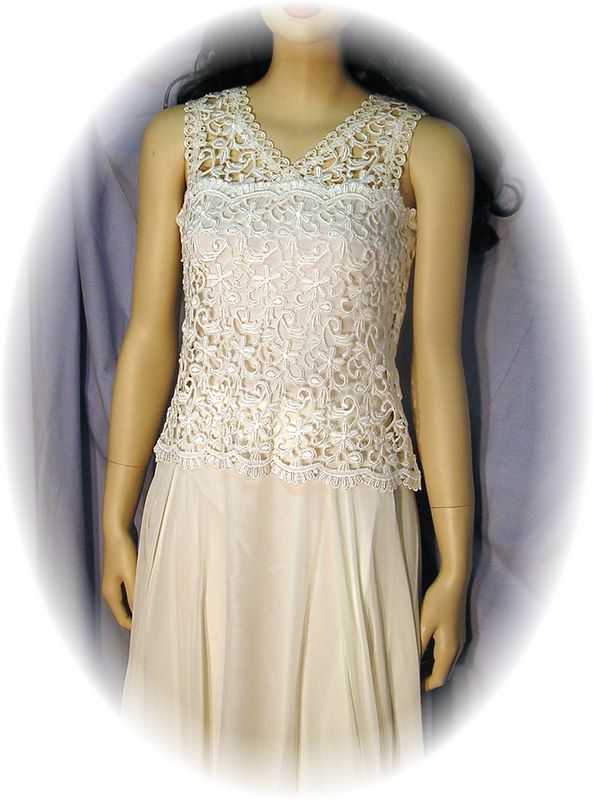 Heavy Lace Short Tank in Ivory