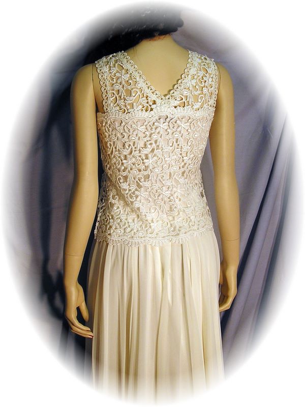 Heavy Lace Short Tank in Ivory
