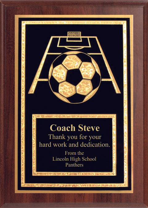 5x7 Economy Plaque with Engraved Soccer Plaque Plate