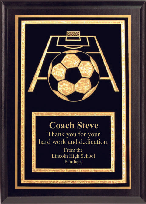 5x7 Economy Plaque with Engraved Soccer Plaque Plate