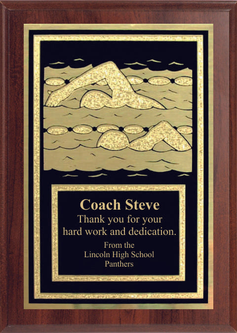 5x7 Economy Plaque with Engraved Swimming Plaque Plate