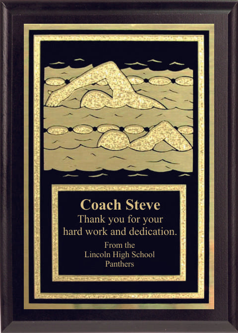 5x7 Economy Plaque with Engraved Swimming Plaque Plate