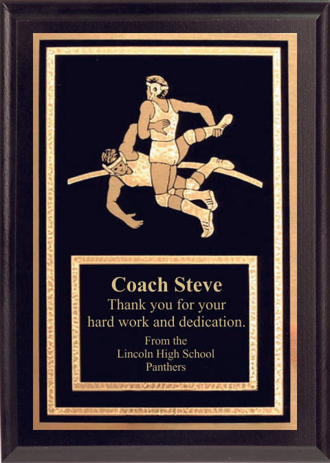 5x7 Economy Plaque with Engraved Wrestling Plaque Plate