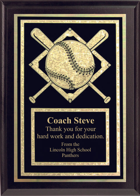 5x7 Economy Plaque with Engraved Baseball Plaque Plate