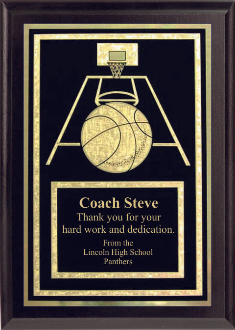 5x7 Economy Plaque with Engraved Basketball Plaque Plate