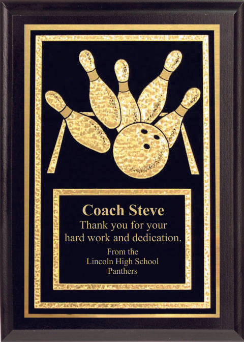 5x7 Economy Plaque with Engraved Bowling Plaque Plate