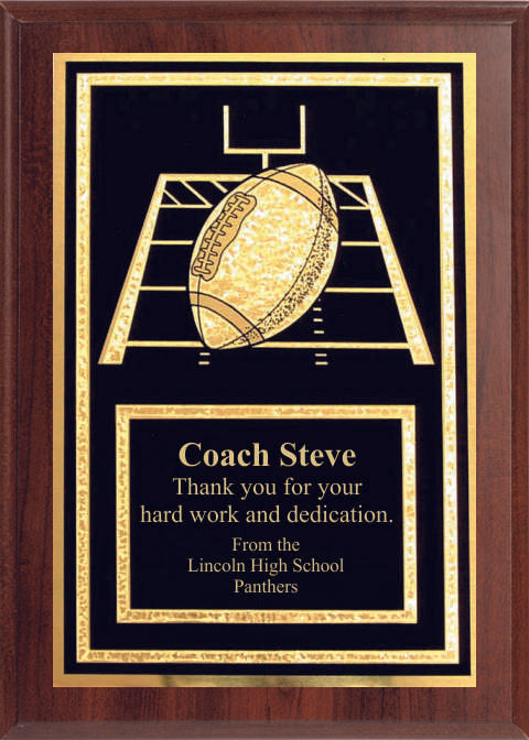 5x7 Economy Plaque with Engraved Football Plaque Plate