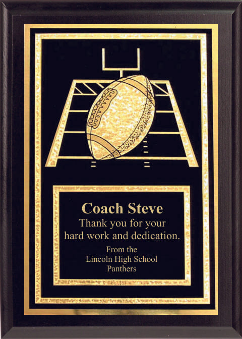 5x7 Economy Plaque with Engraved Football Plaque Plate