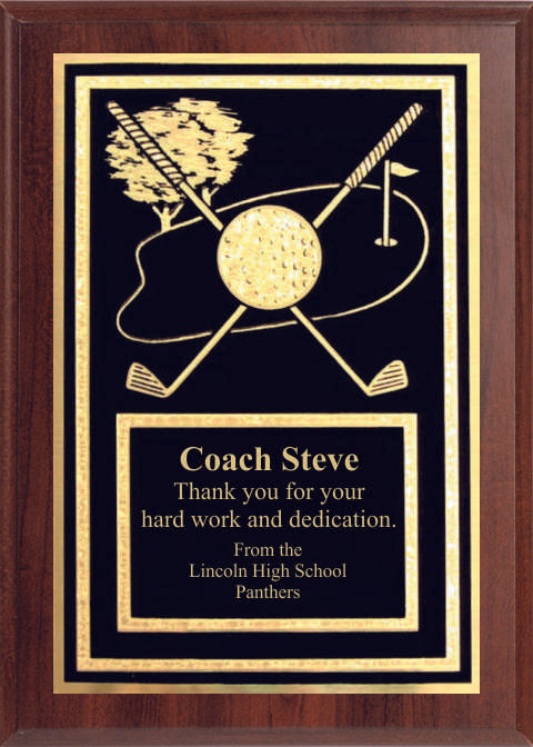 5x7 Economy Plaque with Engraved Golf Plaque Plate