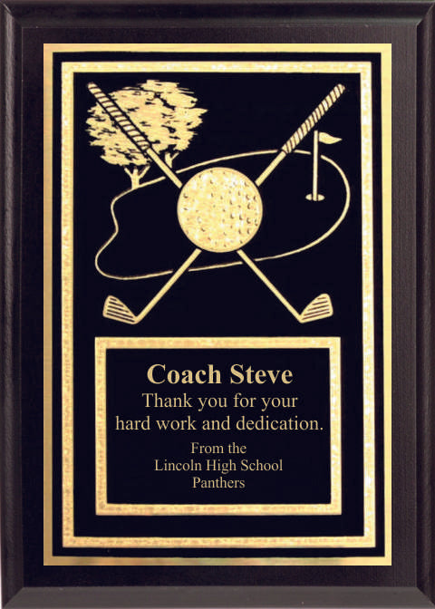 5x7 Economy Plaque with Engraved Golf Plaque Plate